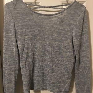 Long sleeve open back sweater.